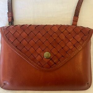 Most Wanted USA Woven Leather Crossbody Bag - Brown